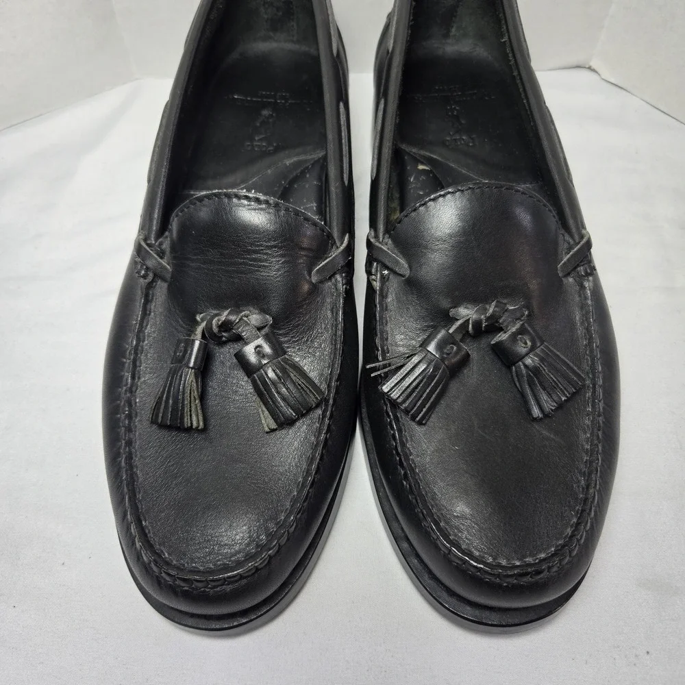 Polo Ralph Lauren Shoes Men 10 D Black Tassel Loafer Leather Moc Toe Slip On